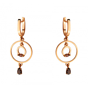 Золотые серьги с гранатами (1б_с-284) фотография