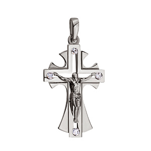 Золотий хрестик з діамантами (2п-157) фотографія