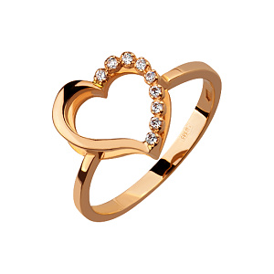 Золотое кольцо с циркониями (1к-013) фотография