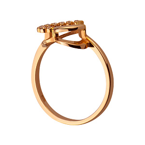 Золотое кольцо с циркониями (1к-013) фотография