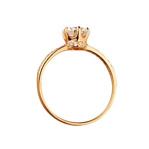 Золотое кольцо с цирконием куб. (01-19053906) фотография