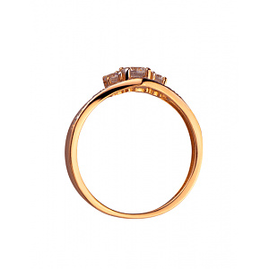 Золотое кольцо с цирконием куб. (01-200230606) фотография