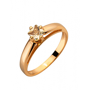 Золотое кольцо с цирконием куб. (01-200250906) фотография