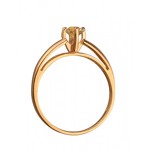 Золотое кольцо с цирконием куб. (01-200250906) фотография