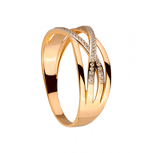 Золота каблучка з цирконієм куб. (01-200364906) фотографія