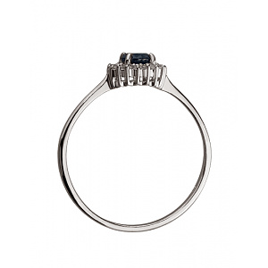 Золотое кольцо с бриллиантами  и  корундом (01-200510806) фотография