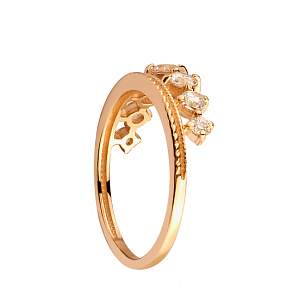 Золотое кольцо с цирконием куб. (01-200523206) фотография