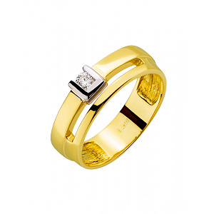 Золота каблучка з діамантом (01-200530706) фотографія