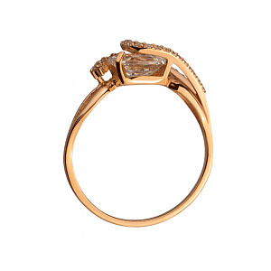 Золотое кольцо с цирконием куб. (01-200535106) фотография