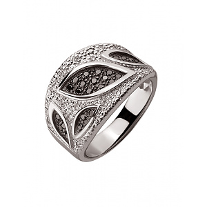 Золота каблучка з діамантами (01-200559606) фотографія