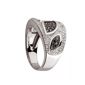 Золота каблучка з діамантами (01-200559606) фотографія