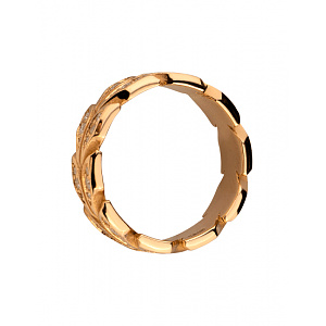 Золота каблучка з діамантами (01-200581606) фотографія