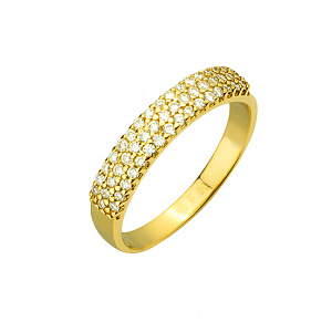 Золота каблучка з діамантами (01-200785606) фотографія