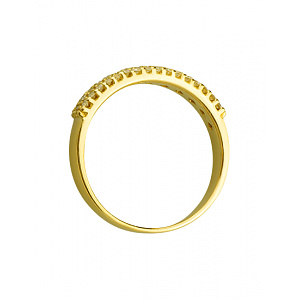 Золота каблучка з діамантами (01-200785606) фотографія