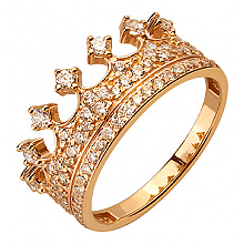 Золота каблучка з фіанітом (цирконієм куб.) (01-200805906)