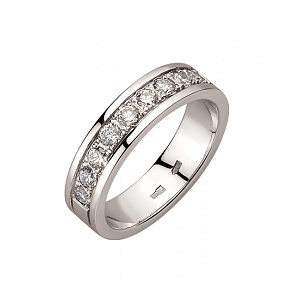 Золота каблучка з діамантами (01-200807506) фотографія