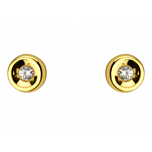 Золоті сережки з фіанітом (цирконієм куб.) (01-200810806) фотографія