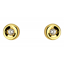 Золоті сережки з фіанітом (цирконієм куб.) (01-200810806)