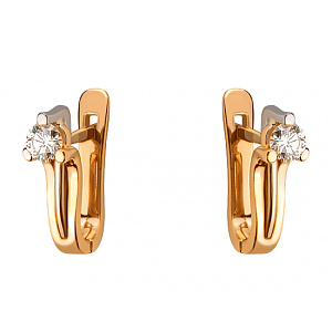 Золотые серьги с бриллиантами (01-200816006) фотография