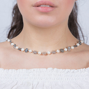 Золоте кольє з перлинами (2б_кл-002) фотографія