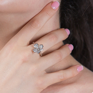 Золота каблучка з діамантом (2б_к-212) фотографія