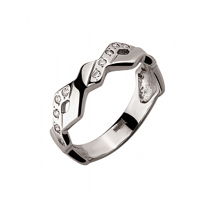 Золотое кольцо с цирконием куб. (01-19064307) фотография