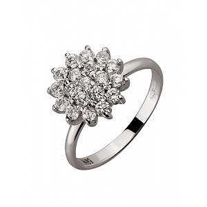 Золотое  кольцо с цирконием куб. (01-19252707) фотография