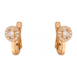 Золотые серьги с цирконием куб. (01-19334007) фотография