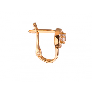 Золотые серьги с цирконием куб. (01-19334007) фотография