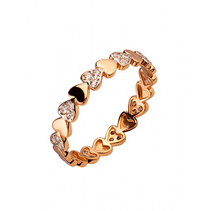 Золотое кольцо с цирконием куб. (01-200182707) фотография