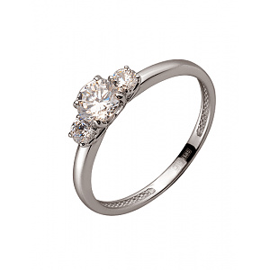 Золотое кольцо с цирконием куб. (01-200250907) фотография