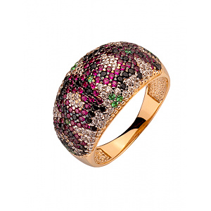 Золотое кольцо с цирконием куб. (01-200346907) фотография