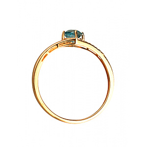 Золотое кольцо с цирконием куб. (01-200365407) фотография