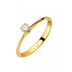 Золотое кольцо с бриллиантом (01-200449107) фотография