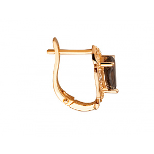 Золоті сережки з кварцами  та  цирконієм куб. (01-200465907) фотографія