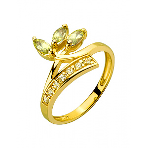 Золота каблучка з цирконієм куб. (01-200526607) фотографія