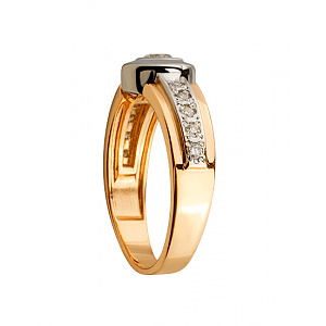 Золота каблучка з діамантами (01-200566907) фотографія