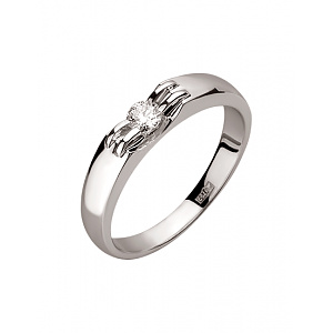 Золота каблучка з діамантом (01-200627407) фотографія