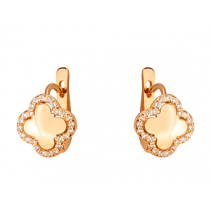 Золоті сережки з фіанітом (цирконієм куб.) (01-200740207) фотографія