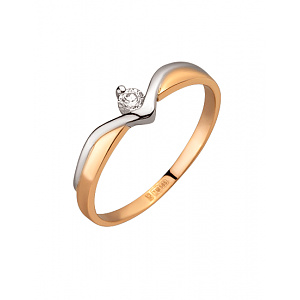 Золотое кольцо с бриллиантом (01-200742507) фотография