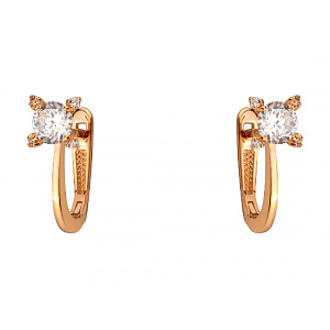 Золоті сережки з фіанітом (цирконієм куб.) (01-200755407) фотографія