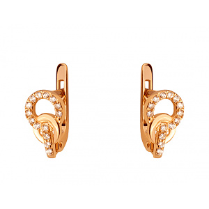 Золоті сережки з фіанітом (цирконієм куб.) (01-200761607) фотографія