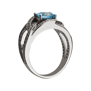 Золота каблучка з фіанітами  и  шпінеллю (2б_к-156) фотографія