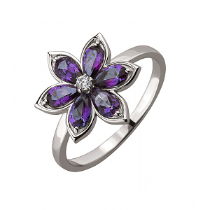 Золота каблучка з топазами  та  фіанітом (2б_к-218) картинка Золота каблучка з топазами  та  фіанітом (2б_к-218) фотографія