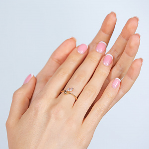 Золотое кольцо с фианитом (1б_к-240) фотография