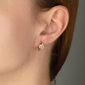 Золоті сережки з цирконіями (1б_с-223) фотографія