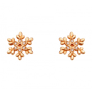 Золотые серьги с фианитами (кубическим цирконием) (1б_с-104) фотография