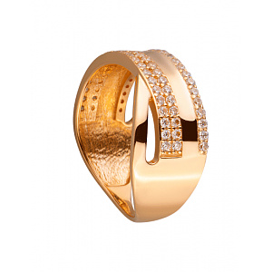 Золота каблучка з цирконієм куб. (01-200079208) фотографія