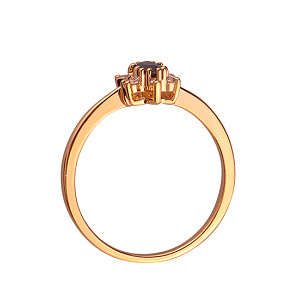 Золотое кольцо с бриллиантами  и  корундом (01-200152608) фотография