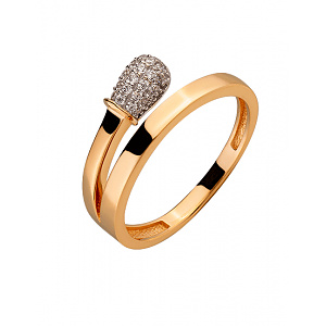 Золота каблучка з цирконієм куб. (01-200159908) фотографія